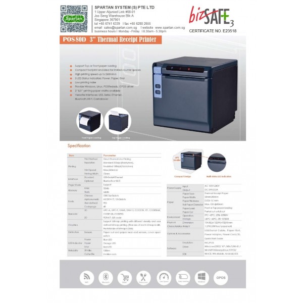 POS80D Thermal Receipt Printer